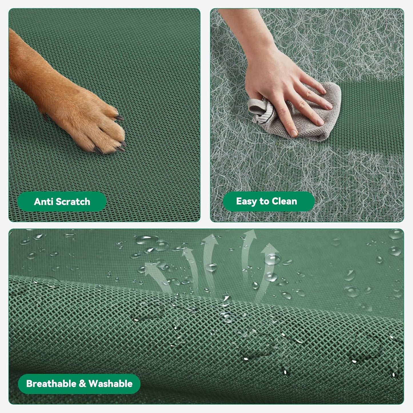 Elevated Dog Bed Raised Outdoor Dog Cot for Extra Large Dogs, Installation Requires No Tools, Frame with Washable Cooling Breathable Mesh Anti-Slip Feet, Indoor Pet Bed, Green, 48.8 Inches