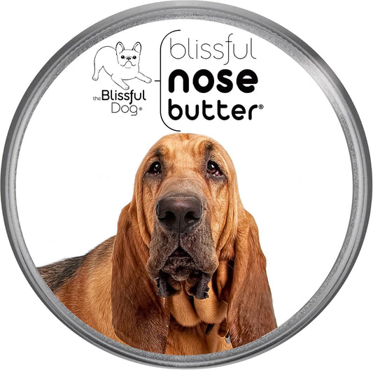 The Blissful Dog Bloodhound Nose Butter for Dry, Cracked Skin, Lick-Safe Dog Nose Balm with Moisturizing Shea Butter, Almond, Olive, and Essential Oils, Pet Supplies, Uncented, 4 oz.