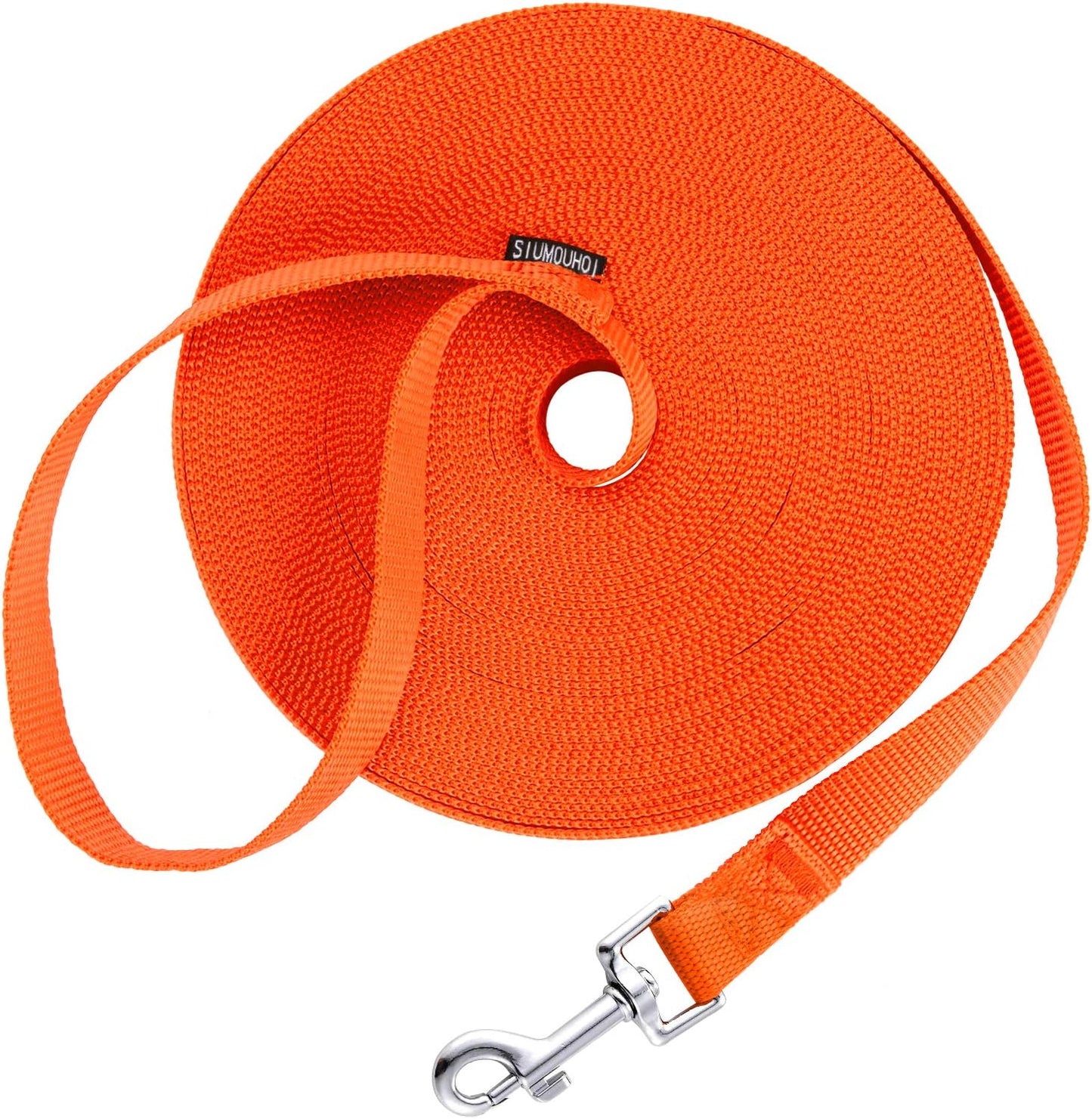 Siumouhoi Dog/Puppy Obedience Recall Training Agility Lead - 15ft 20ft 30ft 40ft 50ft Training Leash - Great for Play, Camping, or Backyard - Orange 30ft (30Feet, Orange)