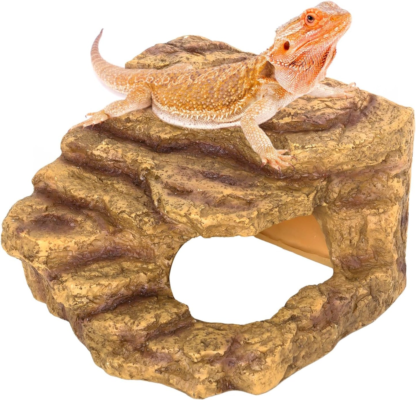 Resin Reptile Hideout Cave Reptile Habitat Tank Decor Terrarium Accessories for Bearded Dragon Leopard Gecko Lizards Turtle