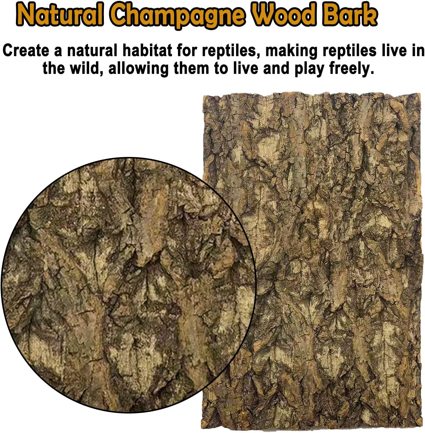 Tfwadmx Terrarium Cork Bark Background, 11.8"x7.8" Thickened Reptile Tank Tree Backdrop Wall Decor Habitat Climbing Mat Decoration for Lizard, Turtle, Gecko, Bearded Dragon, Frog, Chameleon