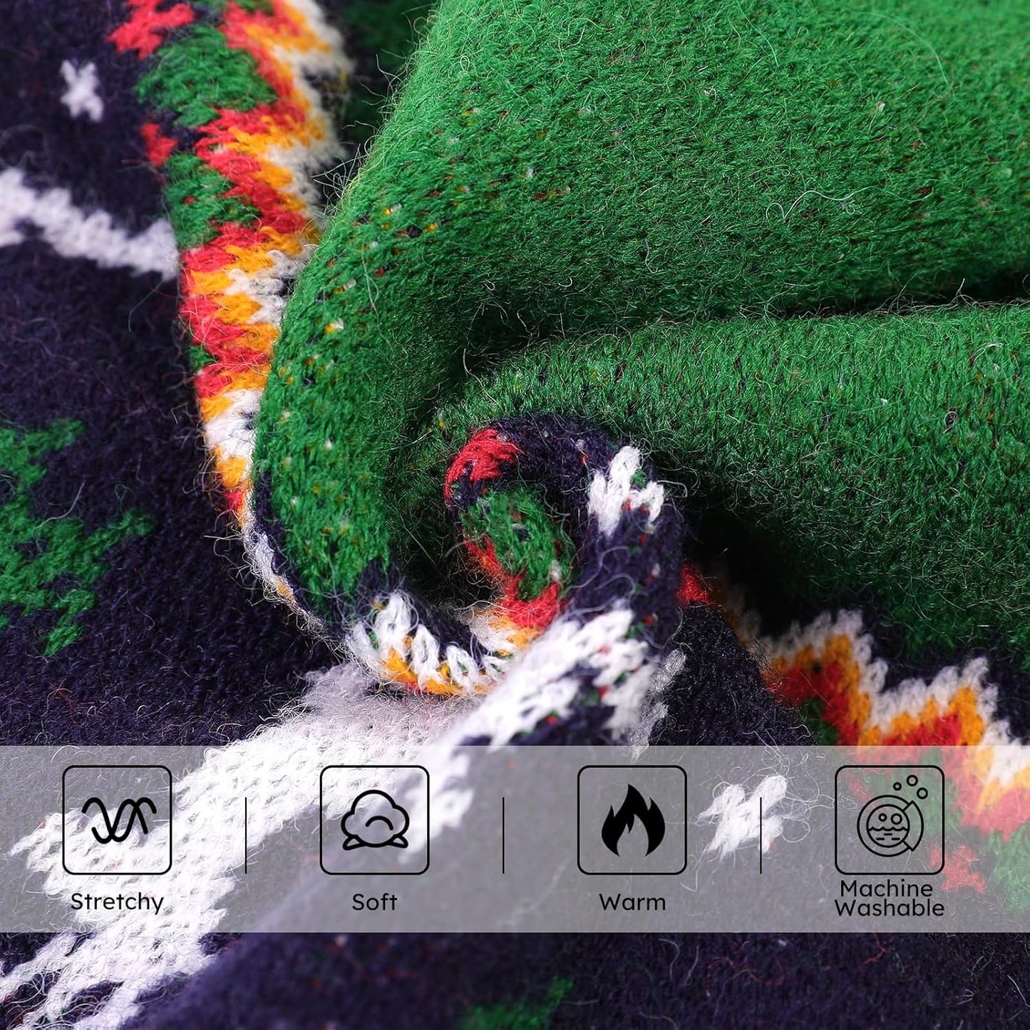 Queenmore Dog Christmas Sweater,Turtleneck Knitted Pullover Xmas Pet Clothes Sweatshirt,Christmas Outfit, Warm Dog Sweaters for Small Dogs Boy Girl,XmasDeer,M