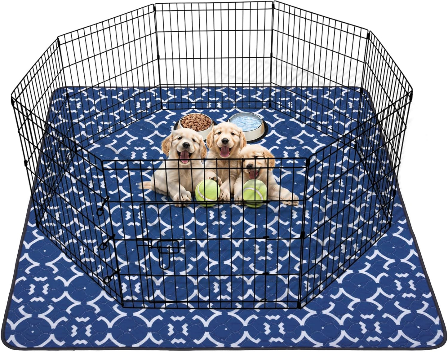 LOOBANI Washable Pee Pads for Dogs: 72"x 72" Extra Large Reusable Puppy Pads,1 Pack Absorbent Whelping Pad Leakproof Dog Playpen Mat, Waterproof Non-Slip Dog Training Pads for Floor, Crate, Potty