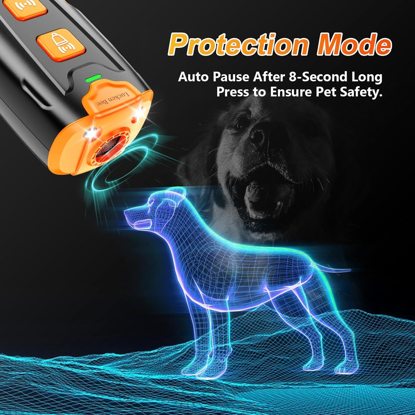 Dog Bark Deterrent Devices, Anti Barking Device for Dogs, 3 Modes Ultrasonic Dog Training Remote Control Effective & Safe Pet Corrector Behavior Portable Indoor Outdoor Uses