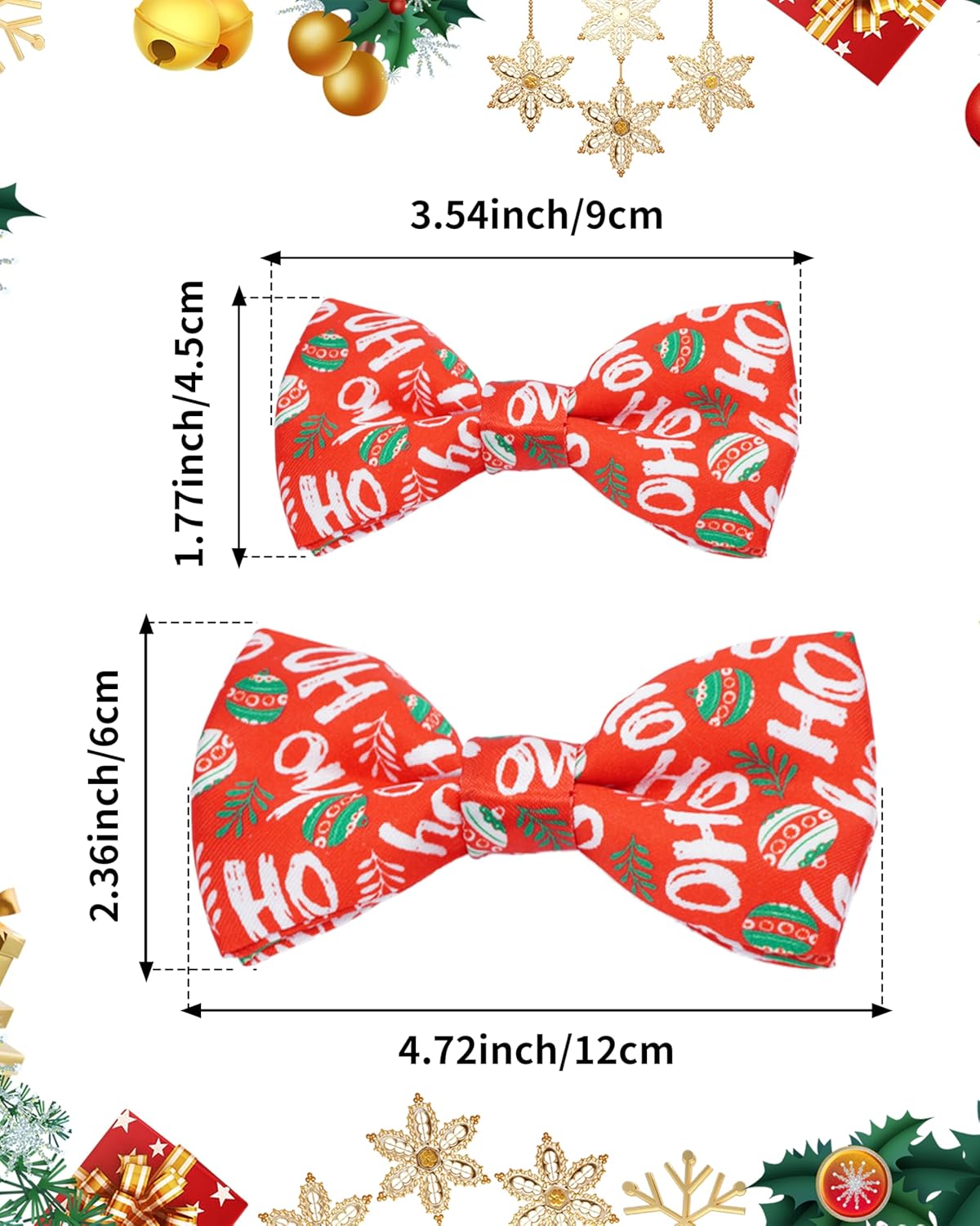 PET SHOW 10 Pack Holiday Big Dog Bow Ties for Large Medium Dogs Sliding Collar Attachments Festival Patterns Bowties Classy Bowknots Party Wedding Pet Grooming Accessories(Large)