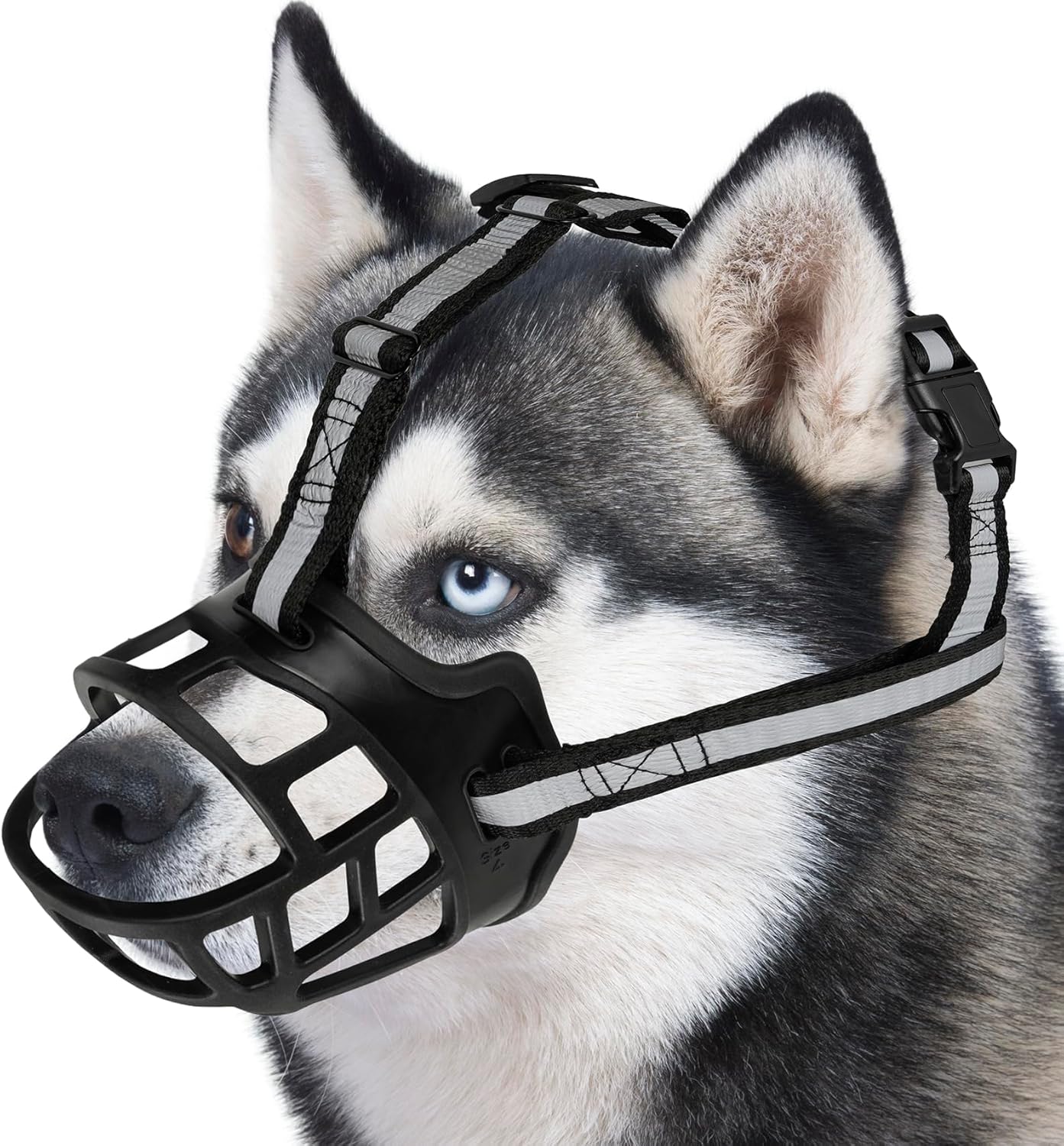 Dog Muzzle for Large Dogs, Breathable Basket Muzzles for Small, Medium and X-Large Aggressive Dog, Allows Panting Drinking, Suitable for Grooming Trimming Training (3, Blacks)