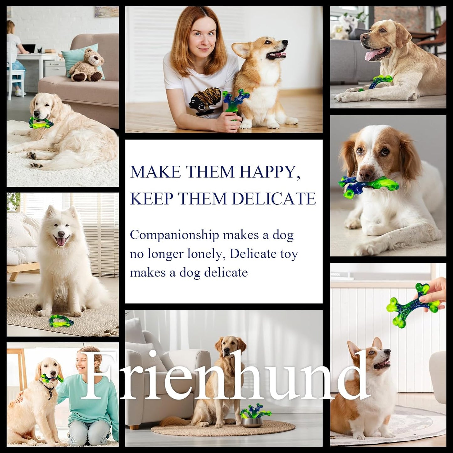 3-Pack Indestructible Nylon Dog Chew Toys for Aggressive Chewers - Long-Lasting Durable Bone-Shaped Toys, Large Breed Dogs, Tough Puppy Teeth Enrichment