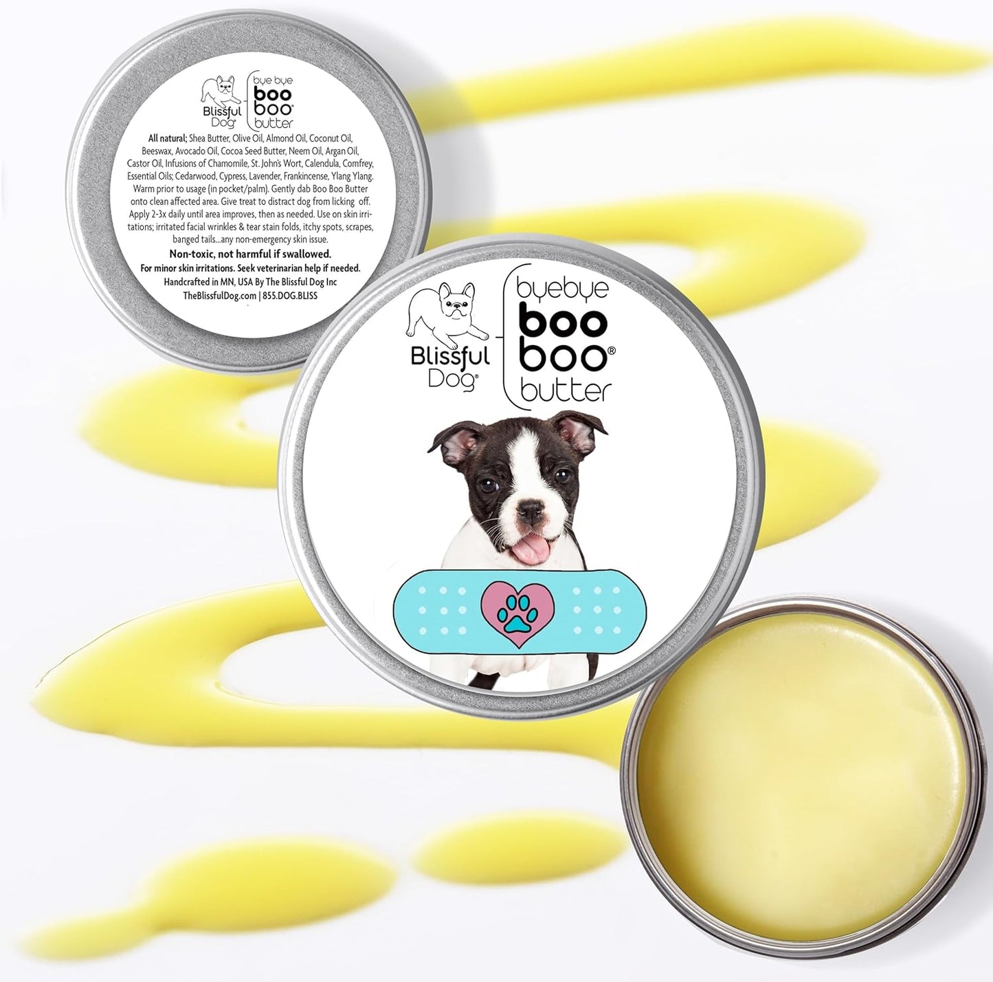The Blissful Dog 4 oz TIN Boston Terrier Booboo Butter