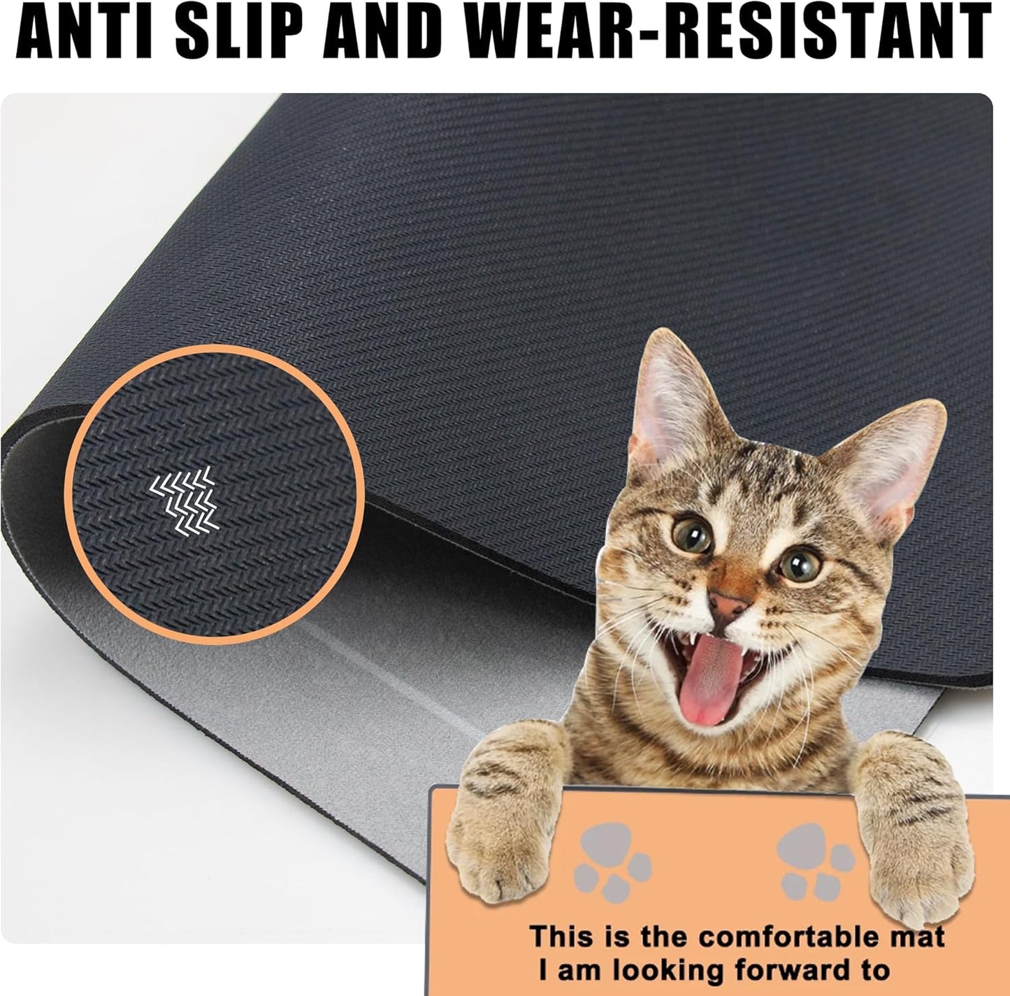 YCT Cat Pet Food Mat, Cat Feeding Mat, Non-Slip Bottom Absorbent Pet Mat, Quick Dry Dog Cat & Dog Food Mat, Pet Supplies Mat, 11.8"x18.1" Navy Blue