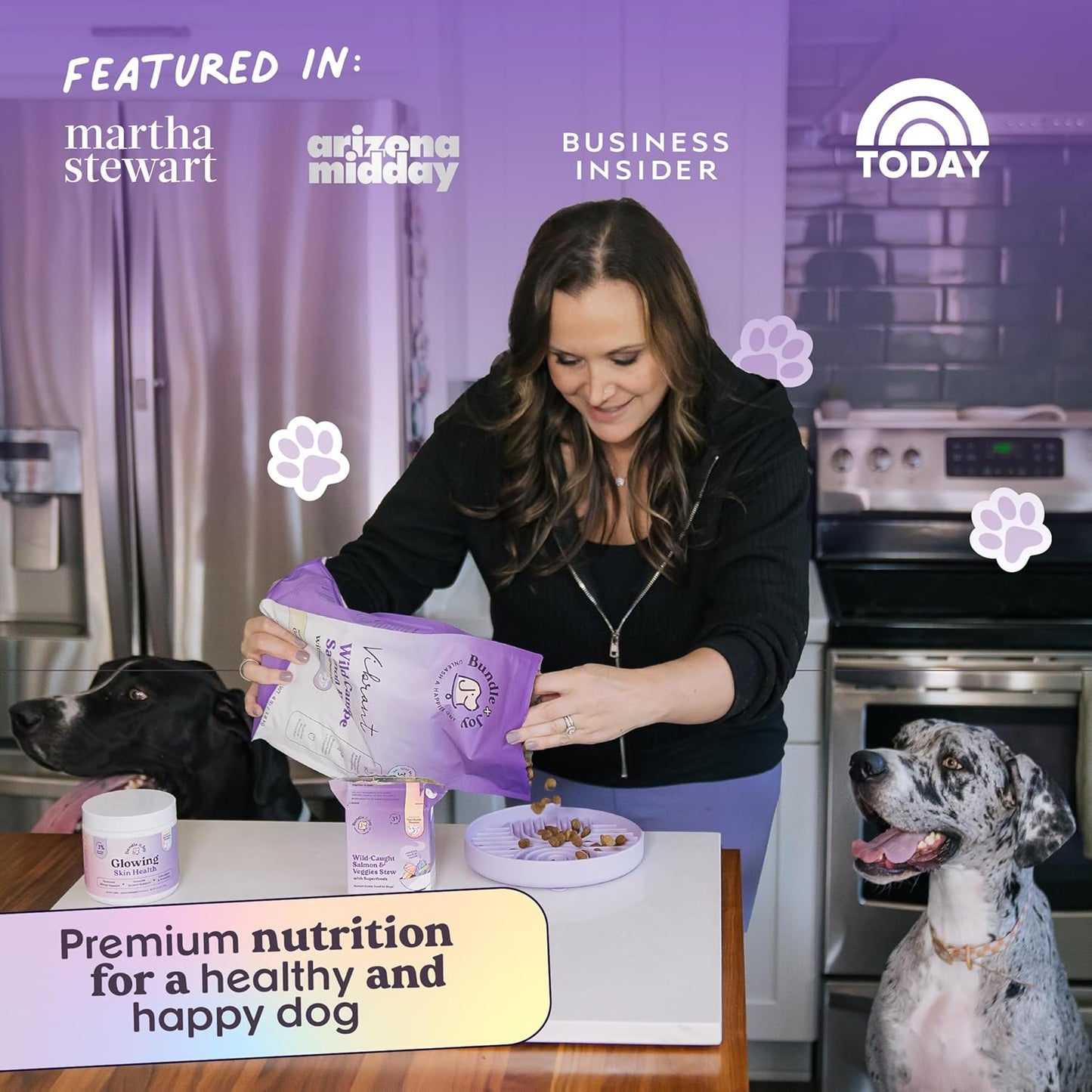 Bundle x Joy Vibrant Salmon Probiotic Dog Food Dry, 4lb Bag, Allergy and Gut-Friendly Adult Kibble for Digestive Health with Wild-Caught Salmon, 20 Plant Based Superfoods, Beef and Poultry Free