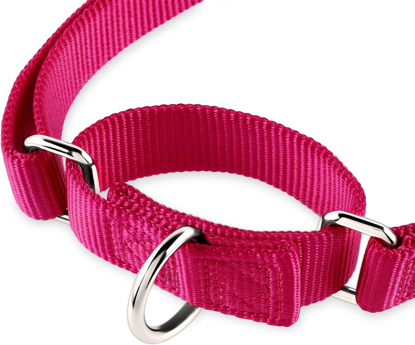 Hyhug Premium Anti-Escape Strong Extended Martingale Large Boy and Girl Dog Collar - Walking Training Daily Use.(Large, Rose Red)