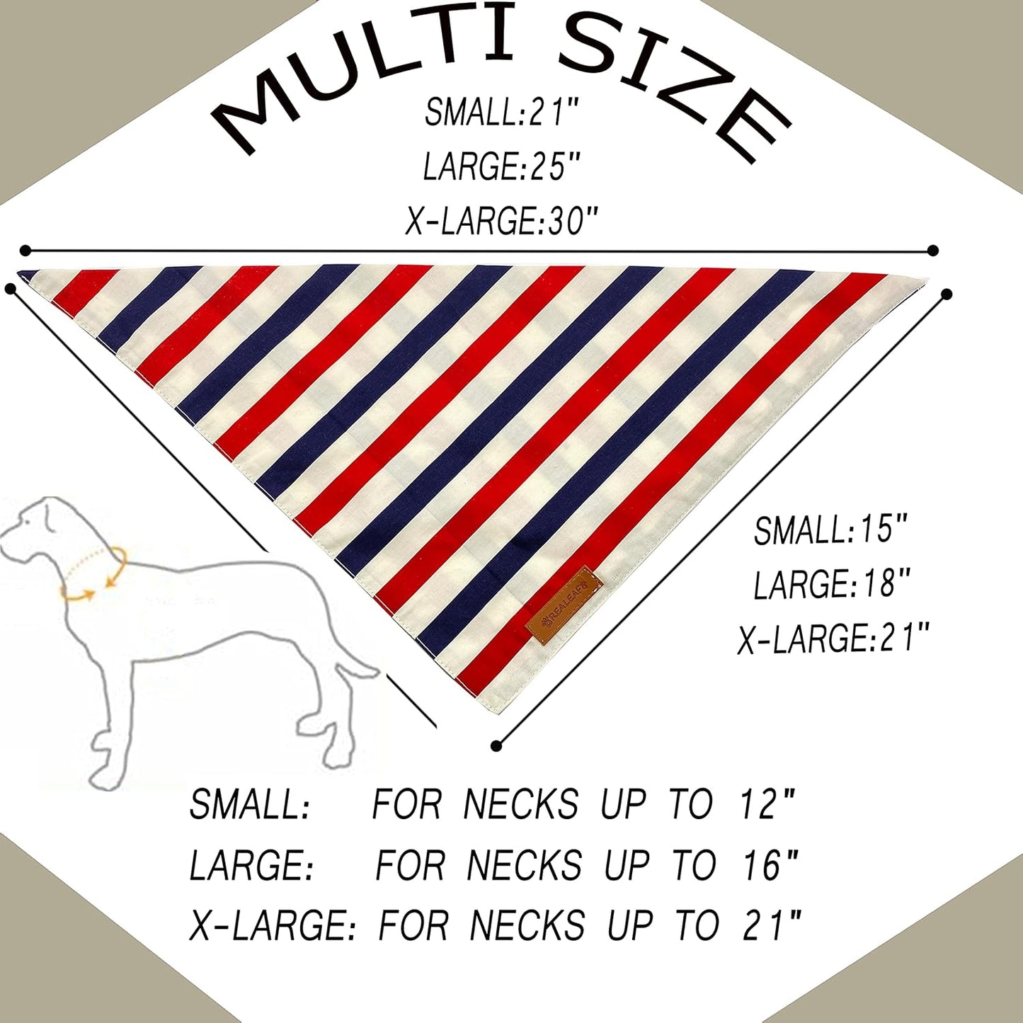 Realeaf 4th of July Dog Bandanas 2 Pack, Reversible American Flag Pet Scarf for Boy and Girl, Premium Durable Fabric, Patriotic Bandana for Small and Medium Dogs (Small)