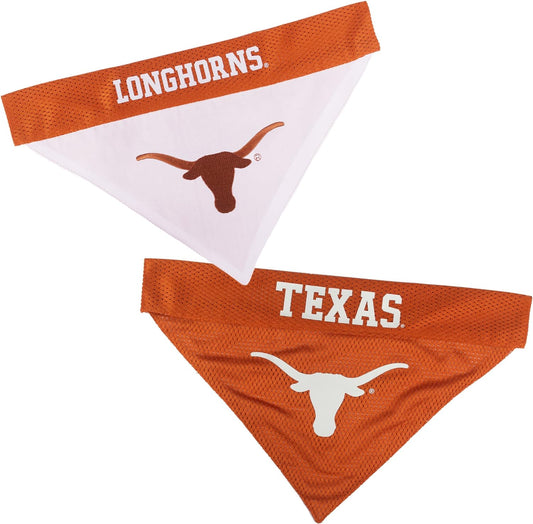 Pets First Collegiate Pet Accessories, Reversible Bandana, Texas Longhorns, Small/Medium