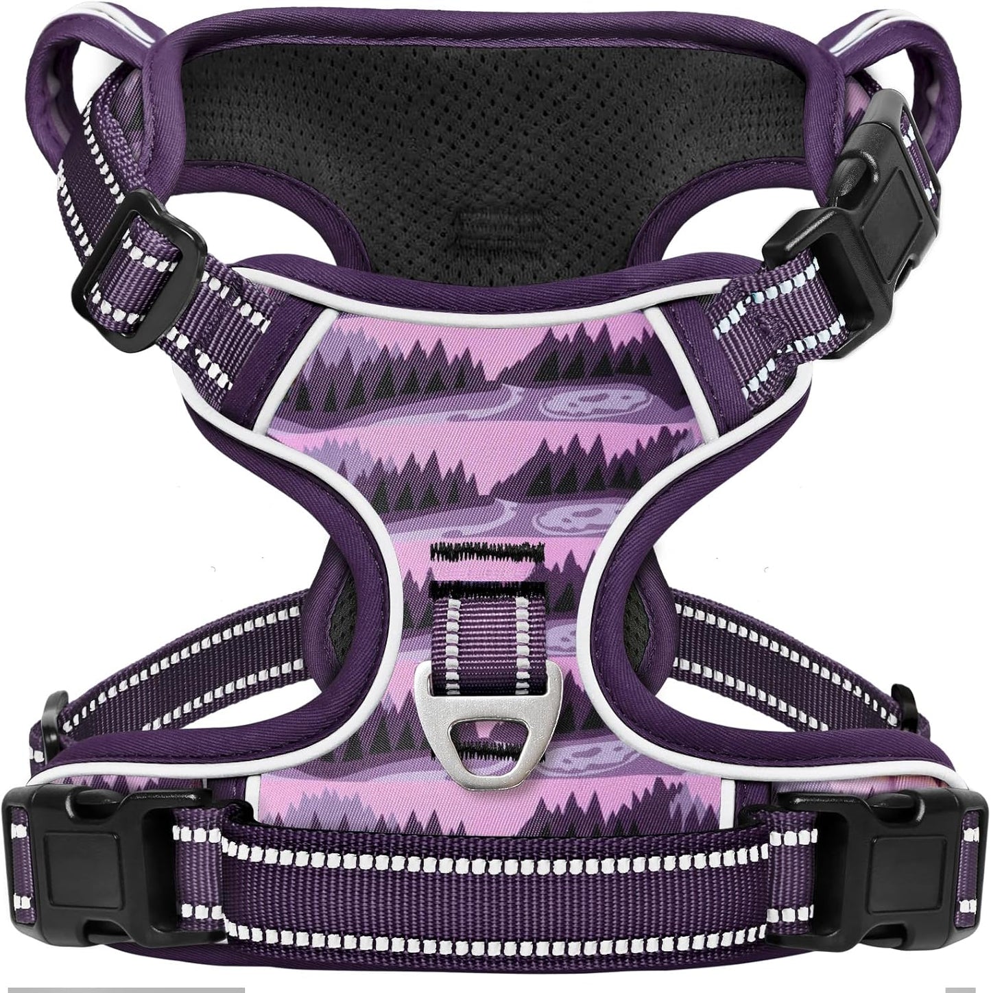Timos Dog Harness,No-Pull Pet Harness Adjustable Soft Padded Dog Vest,Reflective No-Choke Pet Oxford Vest with Easy Control Handle for X-Large Dogs,Moon Night,XL