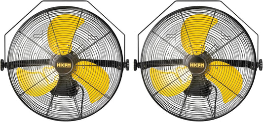 HiCFM 5100 CFM 20 inch Outdoor High Velocity Wall Mounted Fan with IP44 Enclosure Motor, Sealed Control Box, 9 FT Cord & GFCI Plug, Weatherproof for Patio, Workstation - UL Listed, 2 Pack
