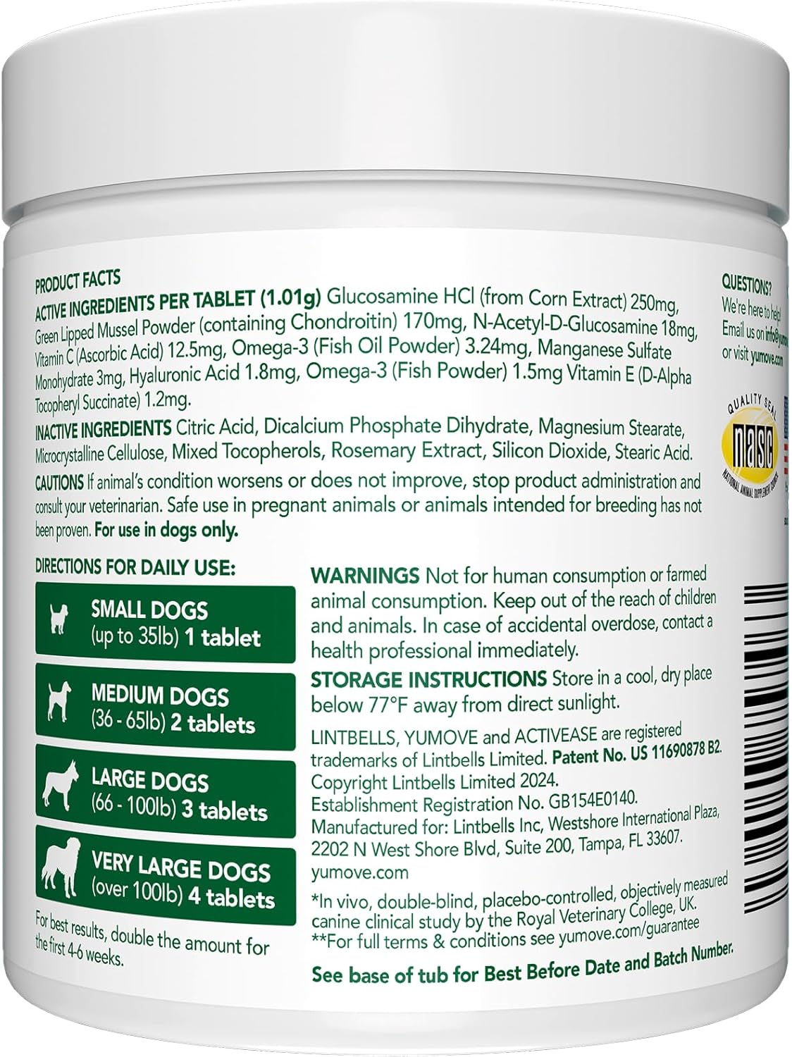YuMOVE Hip & Joint Supplement for Senior Dogs with Max Strength Glucosamine Chondroitin, Omega 3, Hyaluronic Acid, Green Lipped Mussel, & Fish Oil for Dogs - 120 Chewable Tablets