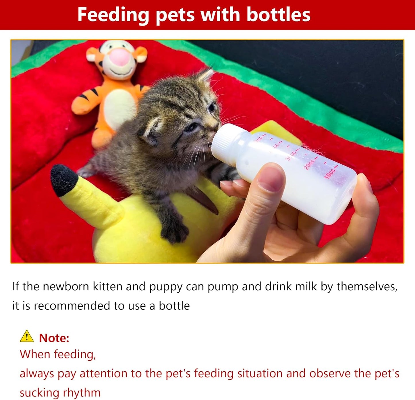 Pet Feeding Bottle and Syringe Set for Puppies and Kittens