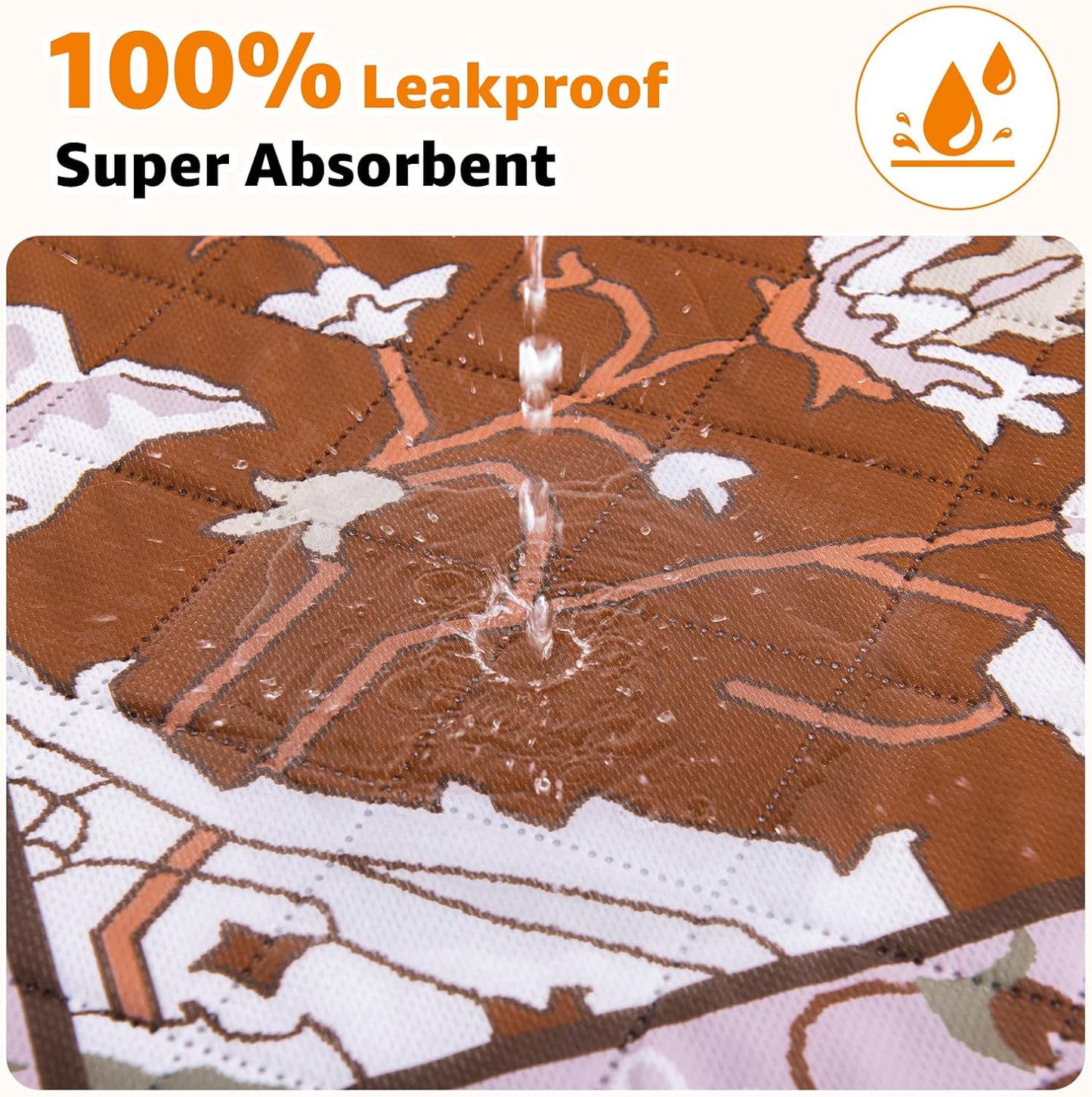 Washable Pee Pads for Dogs: 2 Pack Reusable, Waterproof & Leakproof Puppy Pad, Non-Slip Whelping & Potty Training for Floor, Playpen, Crate, Couch, 18x24