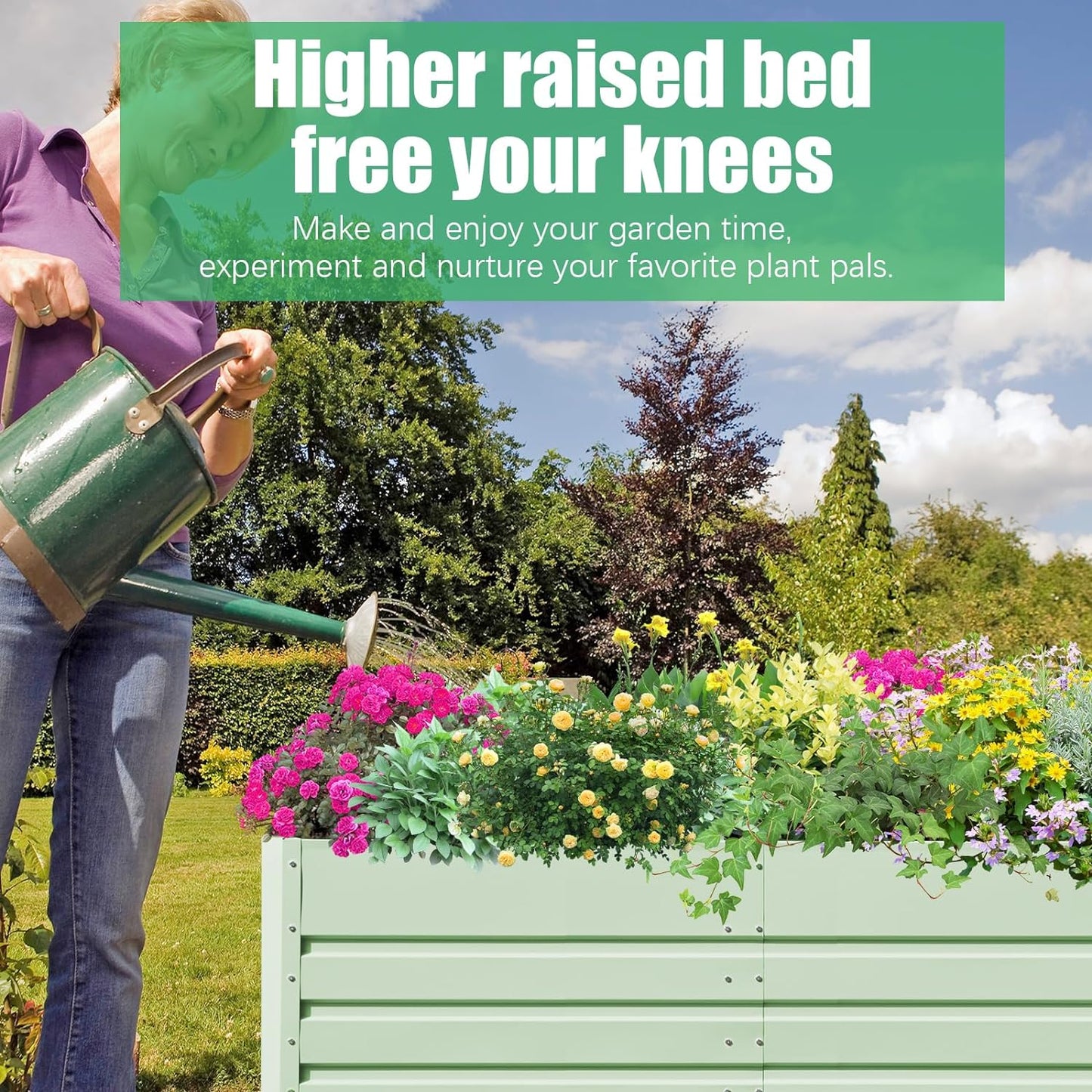 SnugNiture Galvanized Raised Garden Bed 6x3x1FT Outdoor Large Metal Planter Box Steel Kit for Planting Vegetables, Flowers