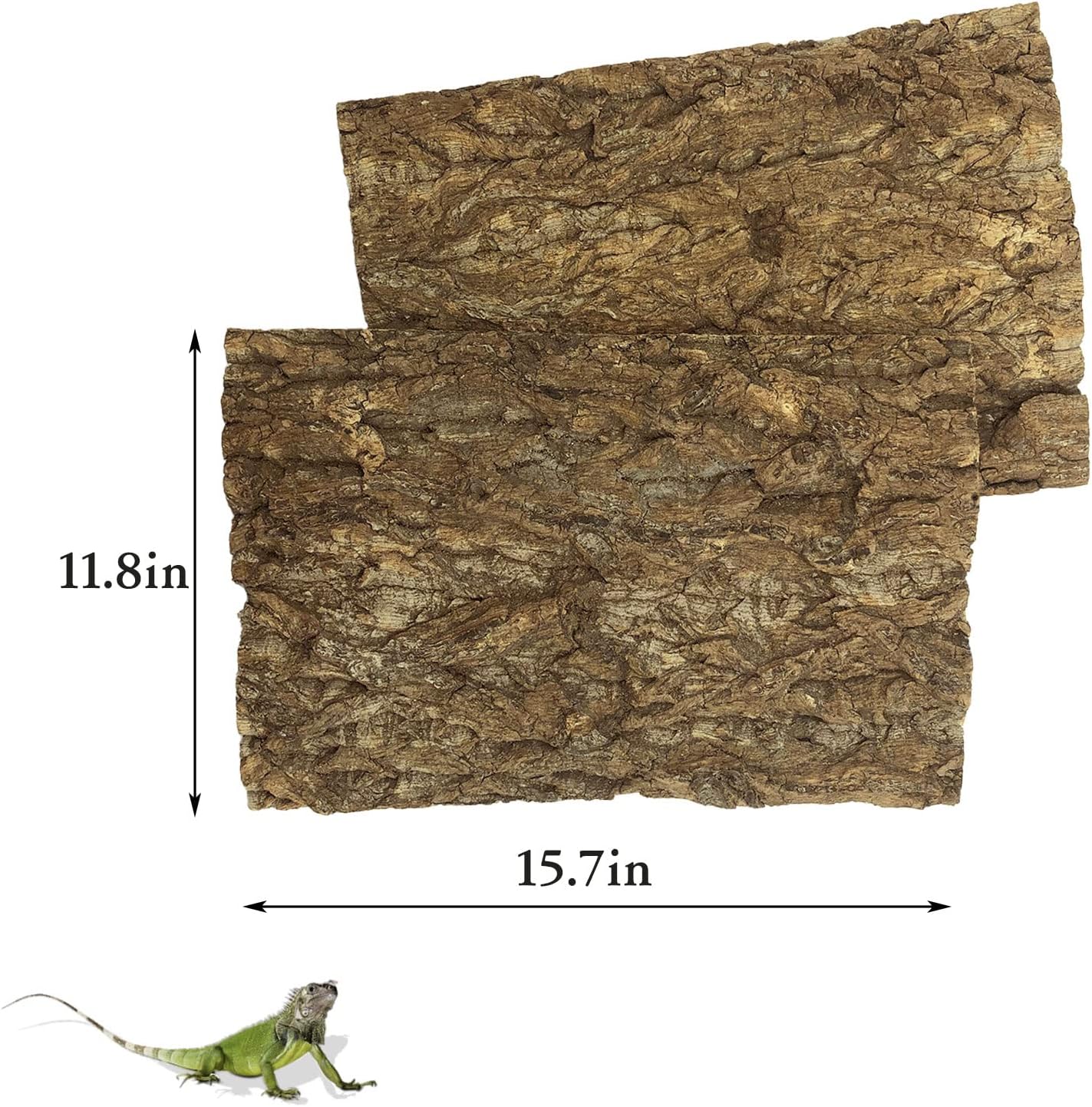 Tfwadmx 2Pcs Cork Tile Terrarium Background 15.7"x11.8" Reptile Bark Backdrop Wall Decor 3D Bearded Dragon Tank Climbing Mat Decoration for Gecko Lizard Tortoise Chameleon