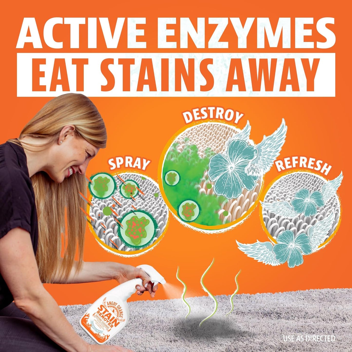 ANGRY ORANGE Cat Urine Odor Eliminator & Stain Remover, Pet-Friendly Deodorizer