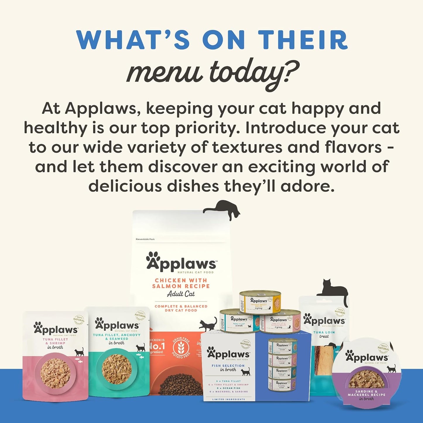 Applaws Natural Wet Cat Food in Gravy, Limited Ingredient Wet Cat Food Pouches, No Additives, Made with Natural Ingredients, Tuna with Shrimp in Gravy (12 x 2.47oz Pouches)