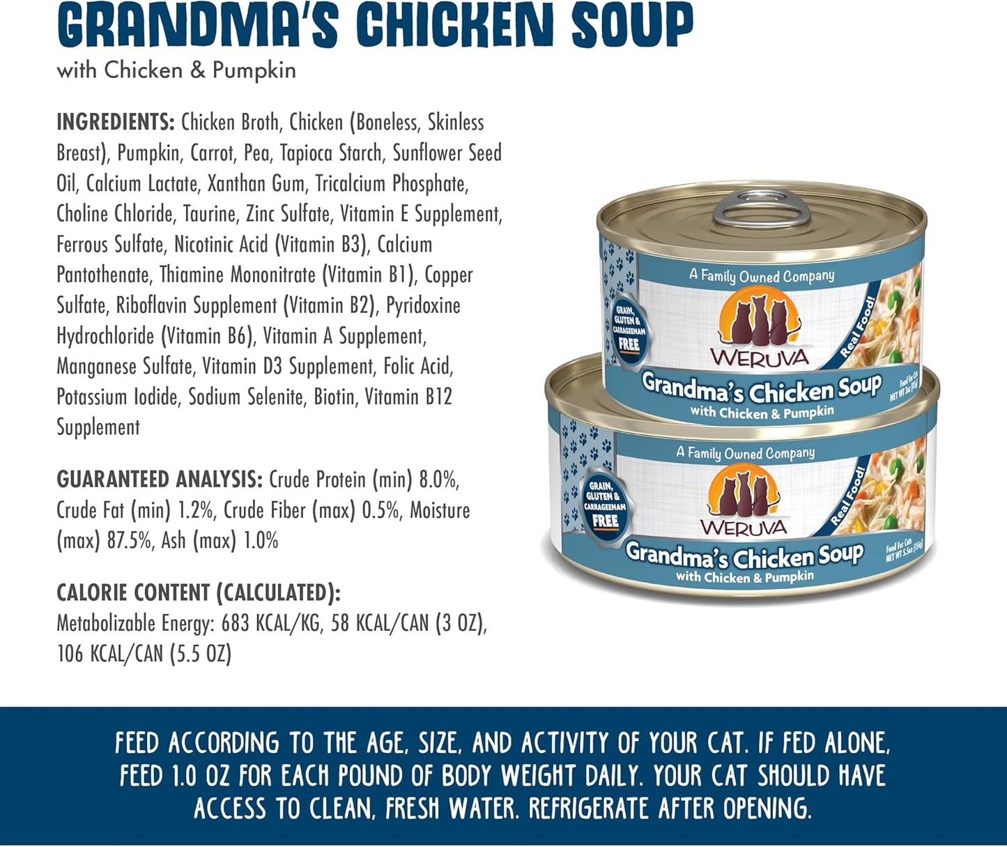 Weruva Classic Cat Food, Grandma?S Chicken Soup with Chicken Breast & Veggies, 5.5Oz Can (Pack of 24)