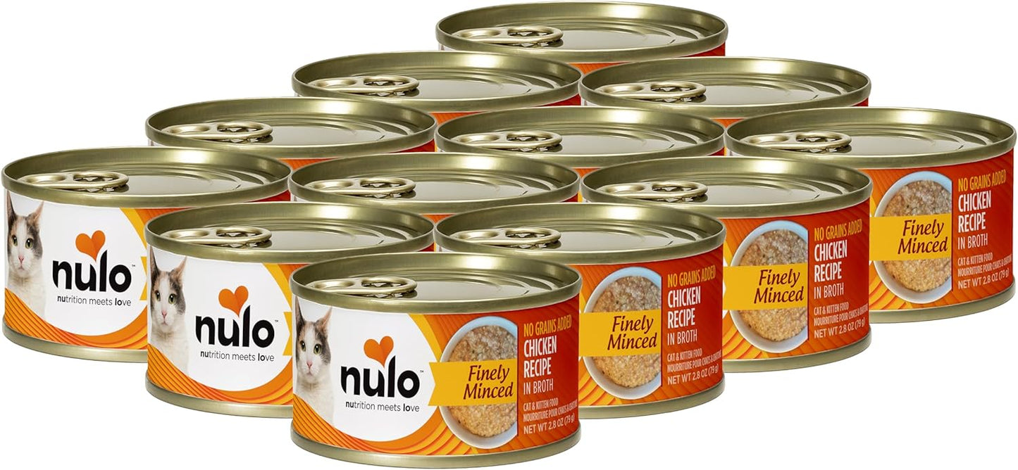 Nulo Finely Minced Chicken Flavor Wet Canned Cat Food, 2.8 Ounce (Pack of 12)