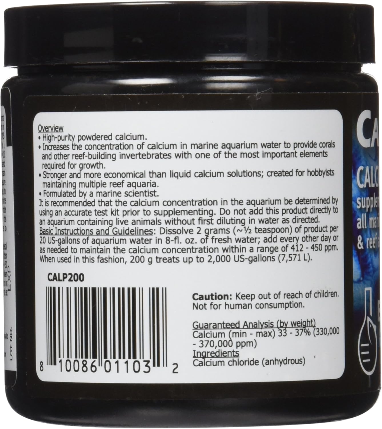 Brightwell Aquatics Calcion-P - Powdered Calcium Supplement for Marine Aquariums, 200 grams