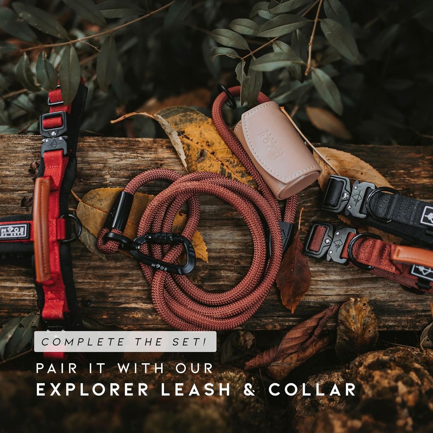 MADE TO ROAM Premium Explorer Harness - Y-Shaped Dog Harness with Adjustable Durable Nylon, Soft Padding, Metal Buckles and Leather Handle for Small, Medium, Large Dogs (Arizona Heartbeat, Size 2)