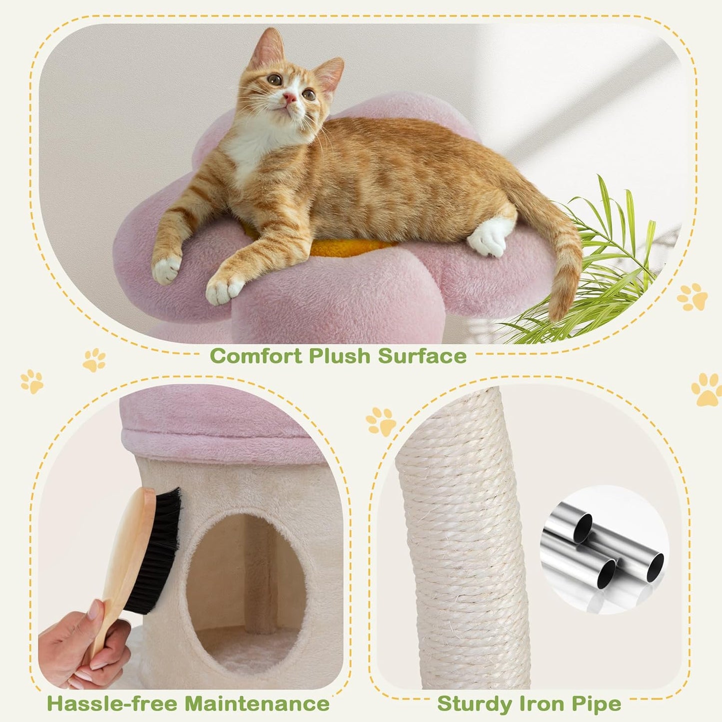 COZIWOW Aesthetic Cat Tree for Large Cats, 57'' Tall Modern Cat Tree Tower Scratching Post with Large Condo, Cat Bed, Side Perch, Luxury Cat Gifts