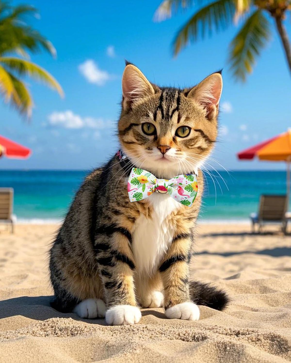 PET SHOW 10 Pack Summer Small Dog Bow Ties Sliding Collar Attachments Puppy Cats Hawaiian Bowties for Medium Dogs Floral Fruit Bowknots Party Holiday Pet Grooming Accessories(Small)