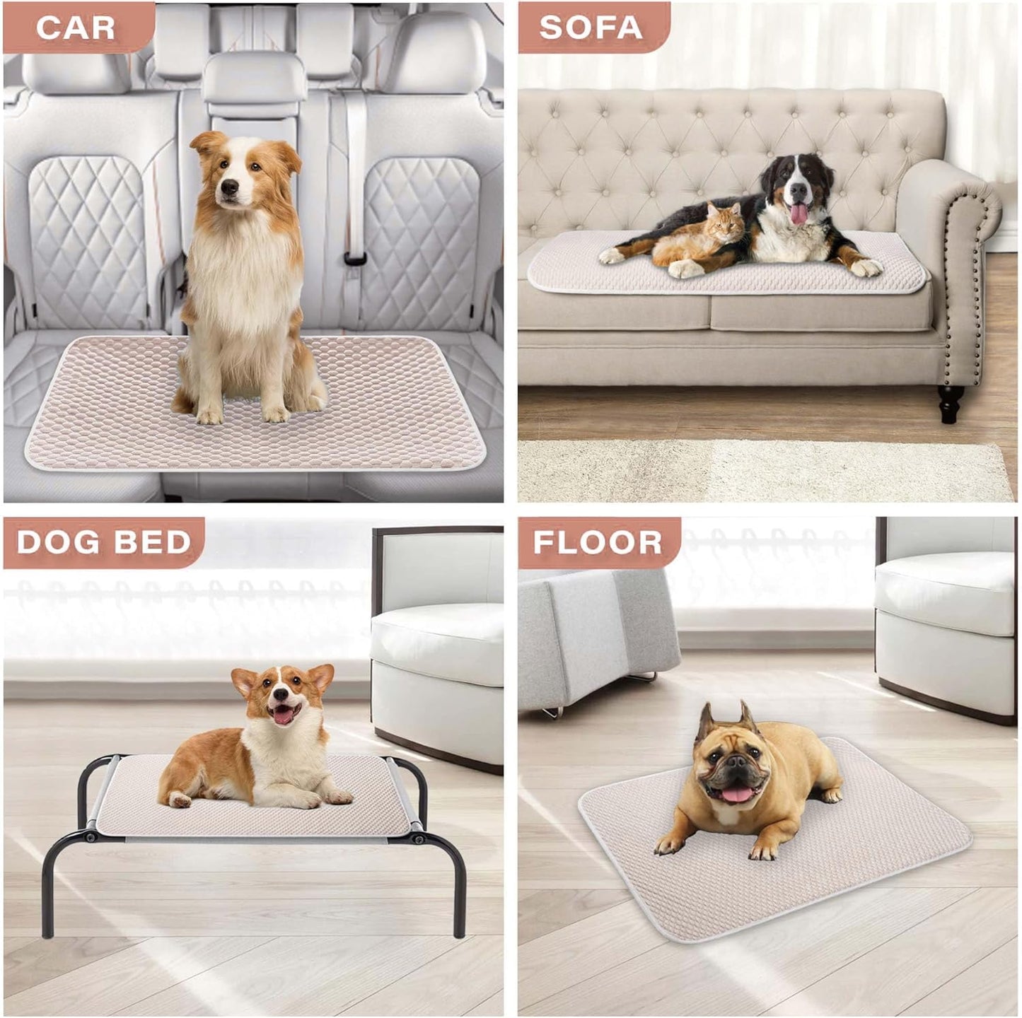 MICROCOSMOS Pet Cooling Mat & Sleeping Pad- Breathable Bubble Surface, EZ Clean. Keep Cooling for Pets, Kids and Adults in Summer.(Brown, 36" x 36")