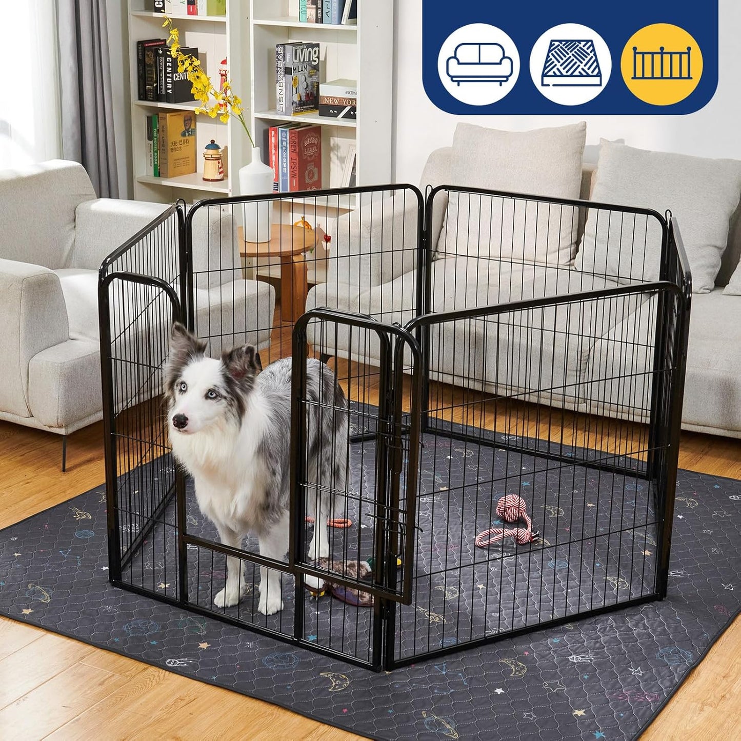 LOOBANI Washable Pee Pads for Dogs: Large Dog Pee Pad Reusable 65" x 48", Absorbent Pet Whelping Pads, Waterproof and Non-Slip Dog Training Mats for Crate, Playpen, Floor, Sofa, Cage, Grey