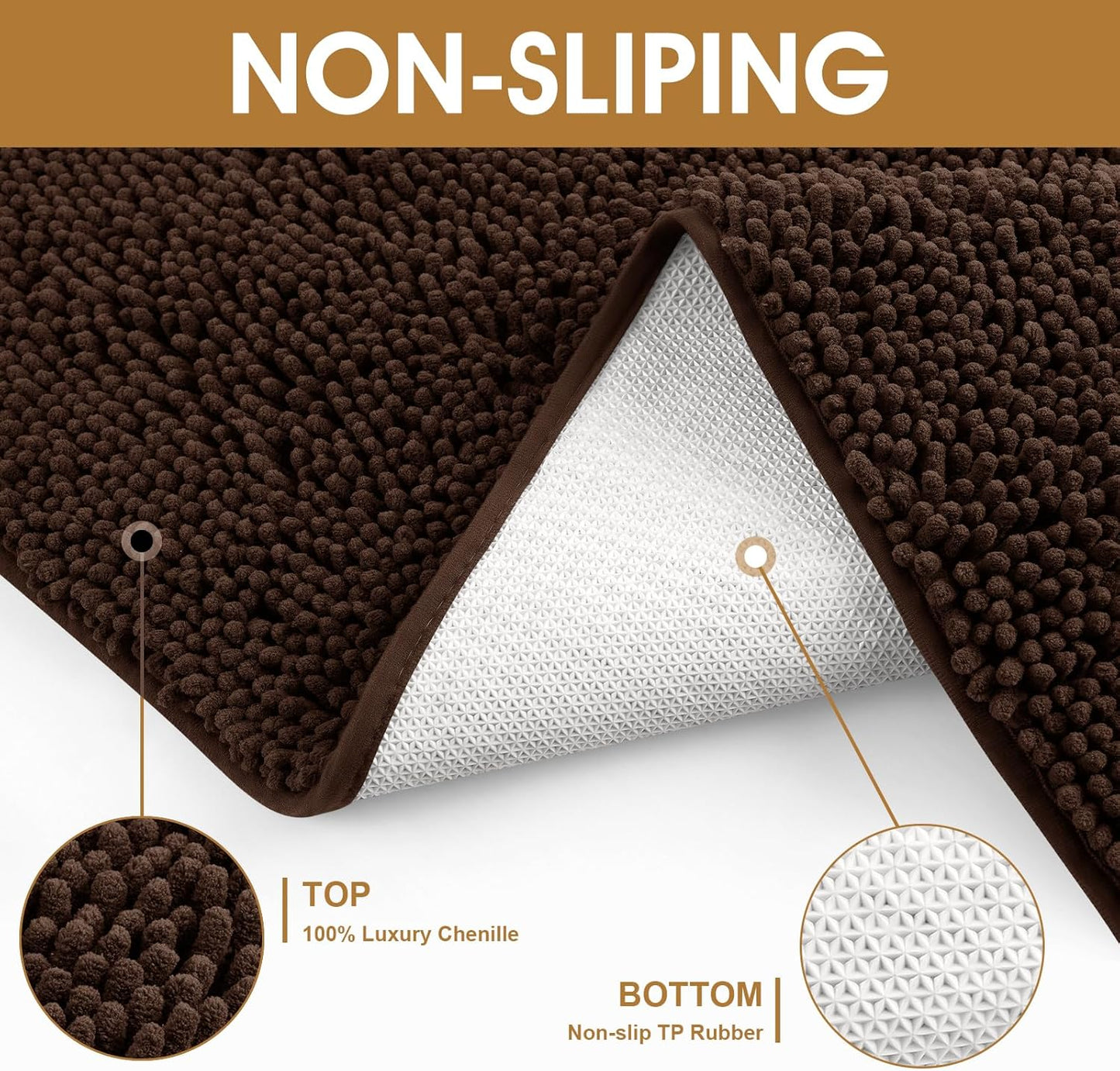 IM HOME Dog Door Mats for Muddy Paws, Chenille Absorbent Door Mats, Non Slip Heavy Mud Mat for Dogs, Soft Indoor Door Mat for Entryway, Mud Paws, Inside Floor,30" X 20", Brown