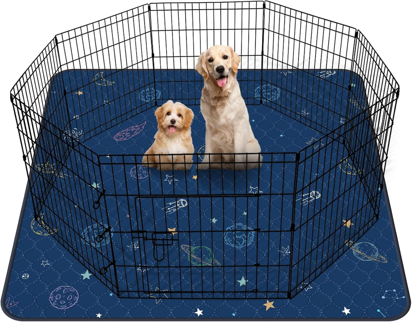 LOOBANI Washable Pee Pads for Dogs: Extra Large Dog Pee Mat Waterproof 72" x 72", Reusable Pet Whelping Pads, Absorbent and Non-Slip Dog Training Mats for Playpen, Floor, Sofa Protection, Cage, Blue