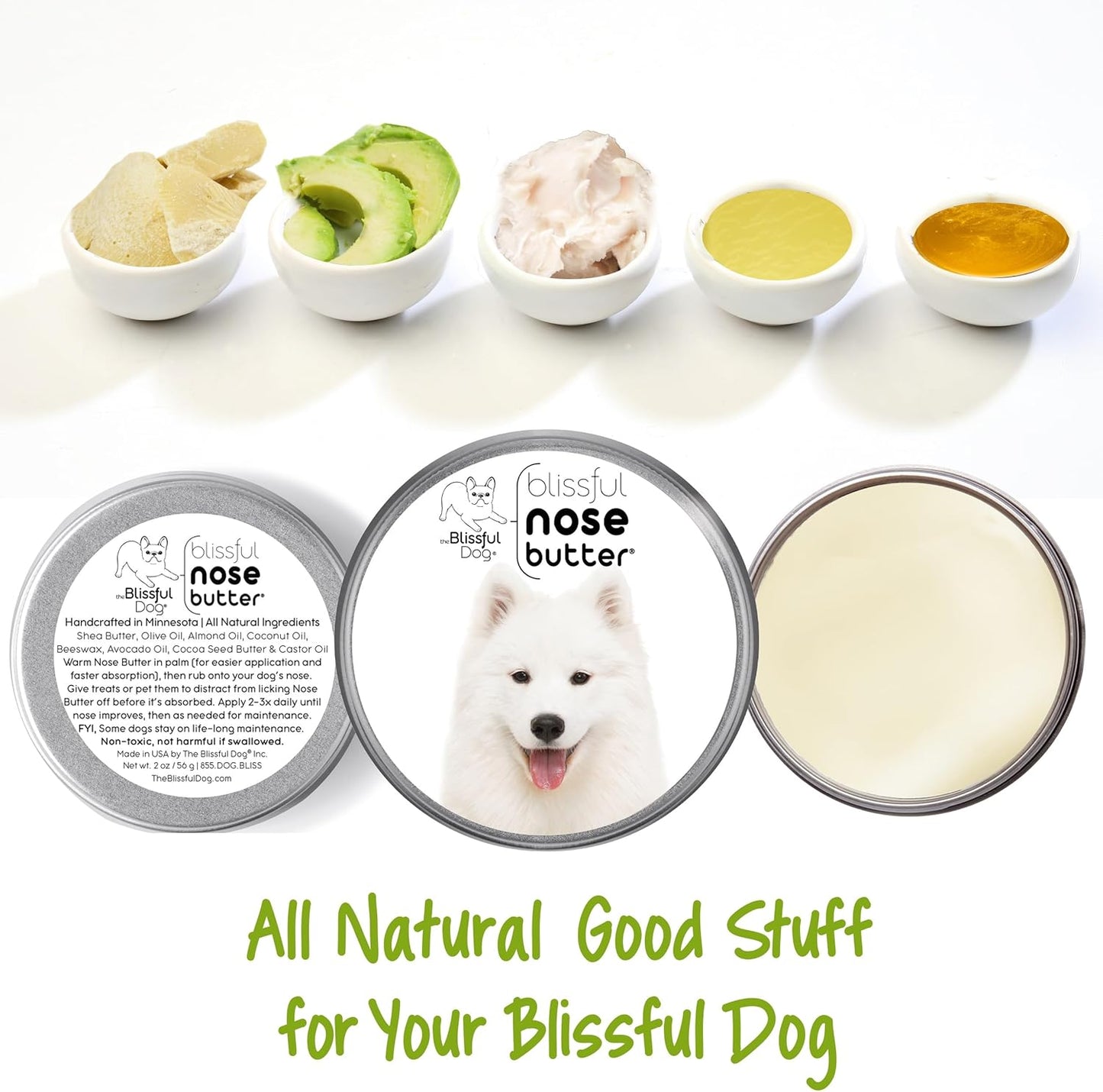 The Blissful Dog Samoyed Unscented Nose Butter - Dog Nose Butter, 16 Ounce