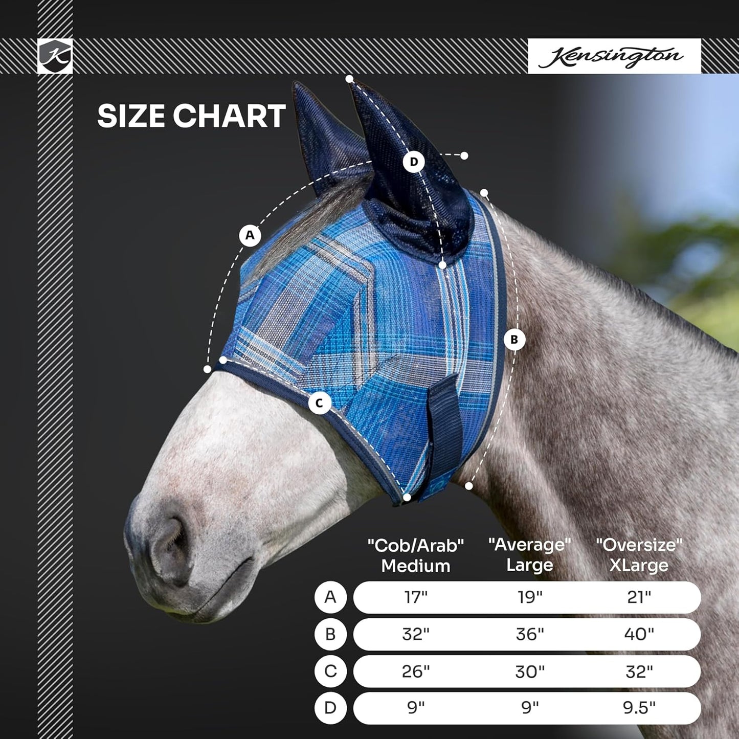 Kensington Signature Fly Mask w/Web Trim, Soft Mesh Ears & Forelock Opening Size: M-Small Horse Color: 2017 - Lavender Mint