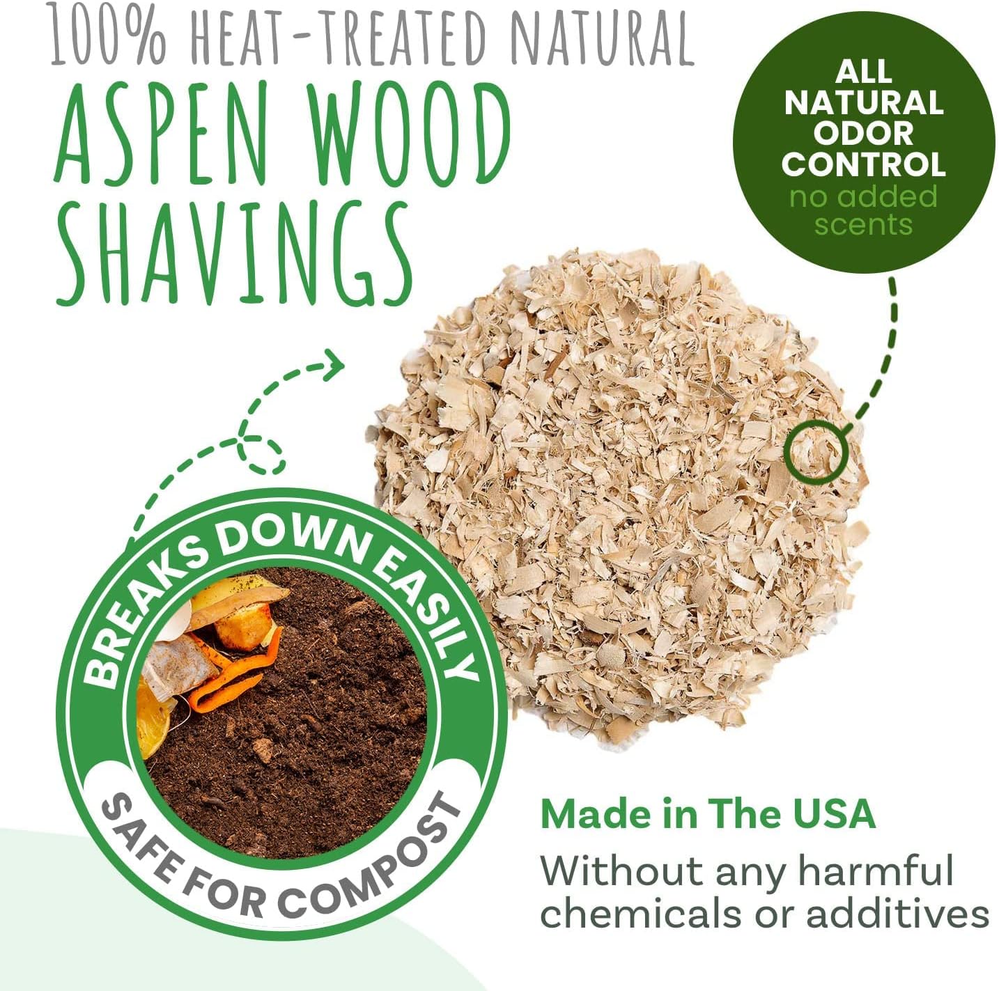 Small Pet Select Premium Natural Aspen Bedding, Animal Bedding for Small Indoor and Outdoor Pets, Made in The USA, Jumbo Size 141 L Pack