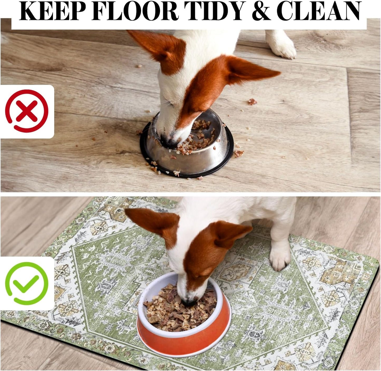 Dog Food Mats for Floors, Absorbent Dog Bowl Mat for Food and Water Dispenser Mat, Quick Dry Cat Food Mat Pet Supplies