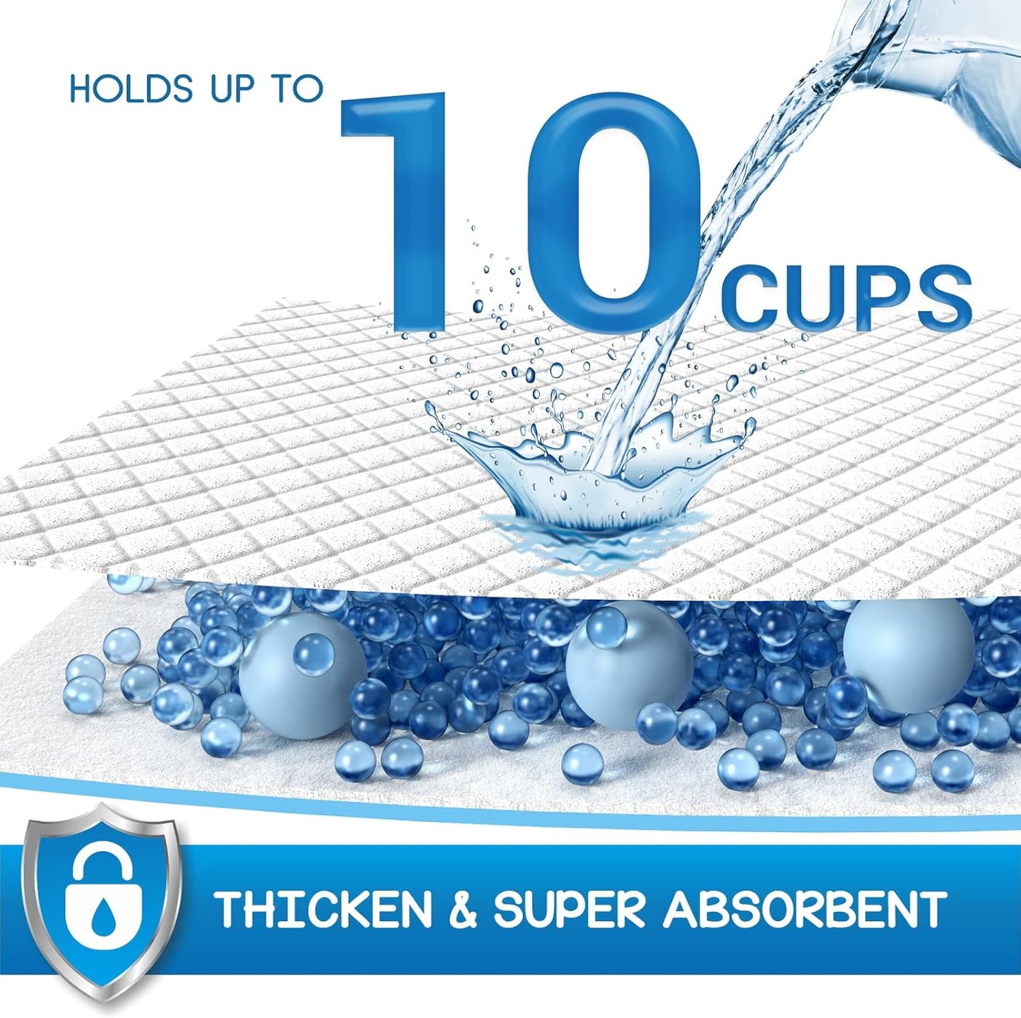 CROCI Dog Pee Pads 36x36in Extra Large, Wee Wee Pads for Dogs Super Absorbent Up to 10 Cups, Disposable (30 Counts)