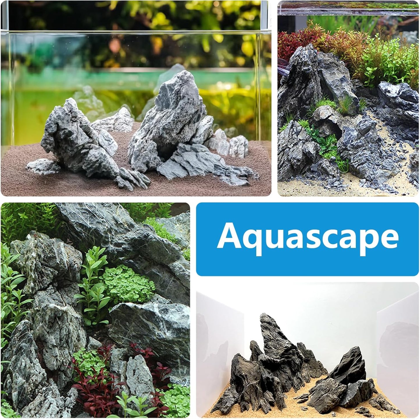 KINGRUI Aquarium Rocks Seiryu Rock Stone 44lb Dragon Stone for Aquarium Landscaping Models Fish Tank Decoration Reptile and Amphibian enclosures 3 to 9 inch