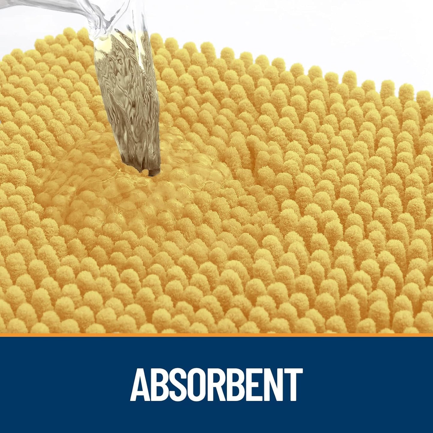 OLANLY Dog Door Mat for Muddy Paws 47x32, Absorbs Moisture and Dirt, Absorbent Non-Slip Washable Doormat, Quick Dry Chenille Mud Mat for Dogs, Entry Indoor Entryway Carpet for Inside Floor, Yellow