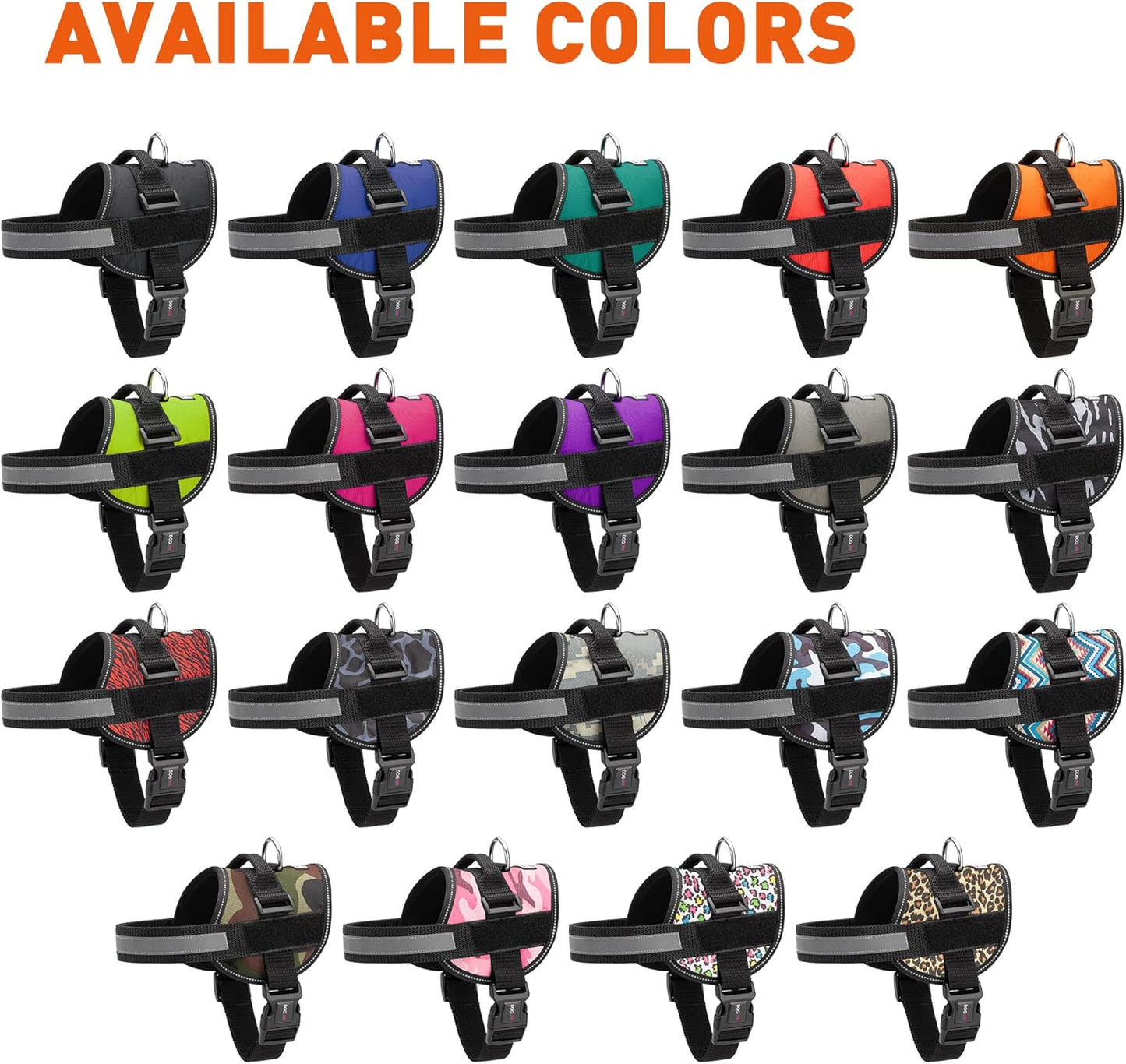 Dogline Dog Harness, Reflective No-Pull Adjustable Vest with Handle for Walking, Training, Breathable, No - Choke Harness for Small, Medium or Large Dogs Room for Patches Zebra Black/White M 22"-28"