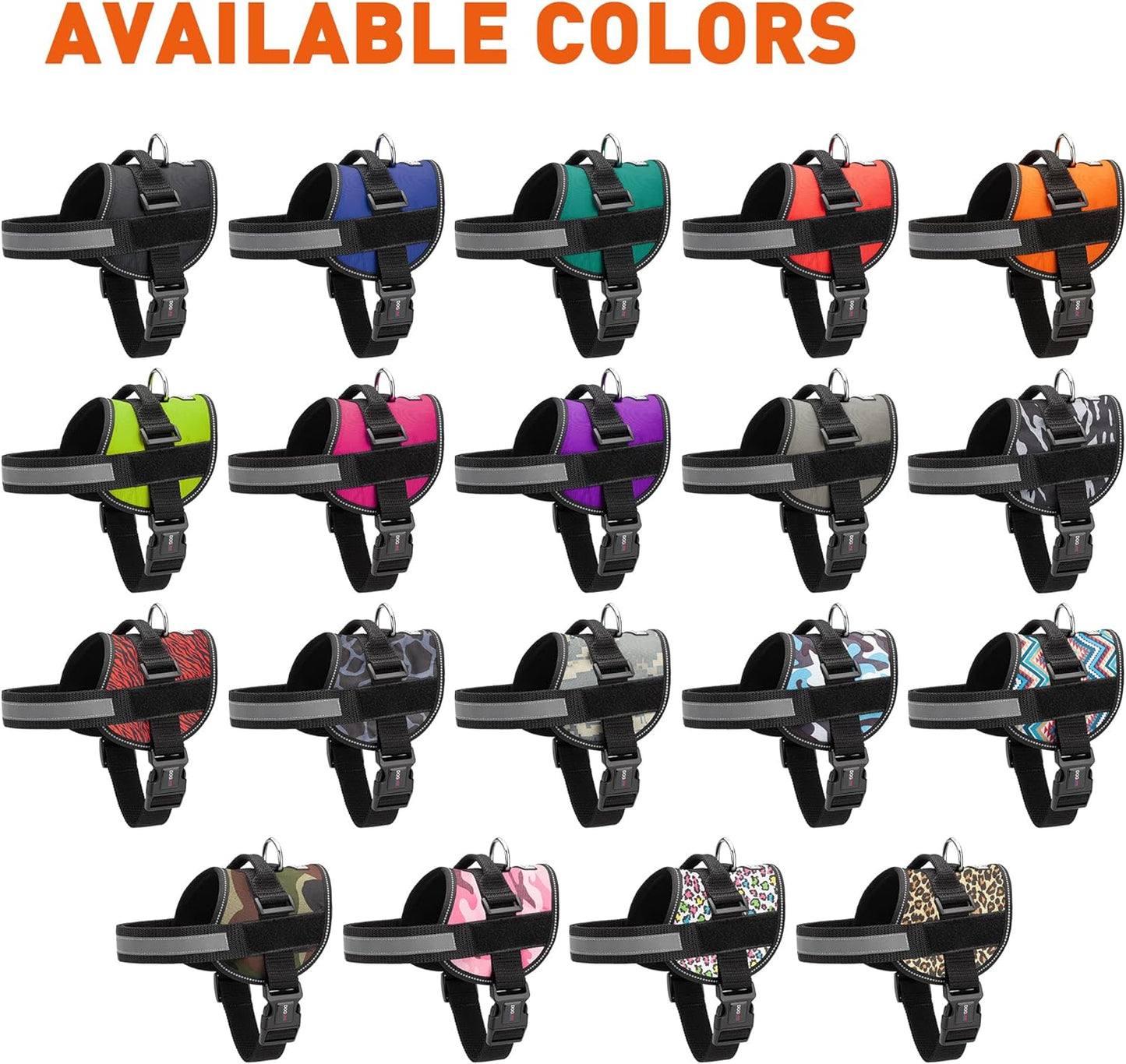 Dogline Dog Harness, Reflective No-Pull Adjustable Vest with Handle for Walking, Training, Breathable, No - Choke Harness for Small, Medium or Large Dogs Room for Patches Girth 27 to 34 in Cyan Blue