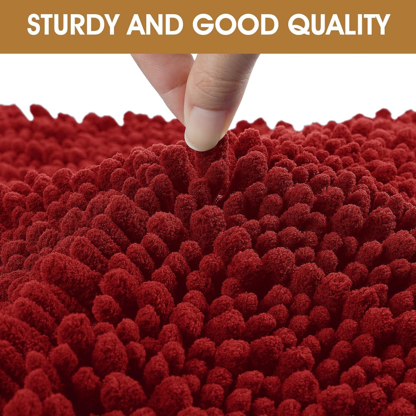 IM HOME Extra Large Dog Door Mats for Muddy Paws, Chenille Absorbent Dog Mats, Non Slip Heavy Mud Mat for Dogs, Soft Pet Mat for Entryway, Mud Paws, Inside Floor,71" x 25", Red