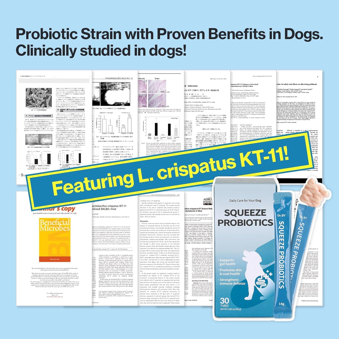 Doctor By Squeeze Probiotics for Dogs Gut Health Immunity Skin&Alllergy Care Diarrhea Relief Digestive Stomach Support with L. crispatus KT-11 Lickable Paste Formula Individually Packaged, Chicken