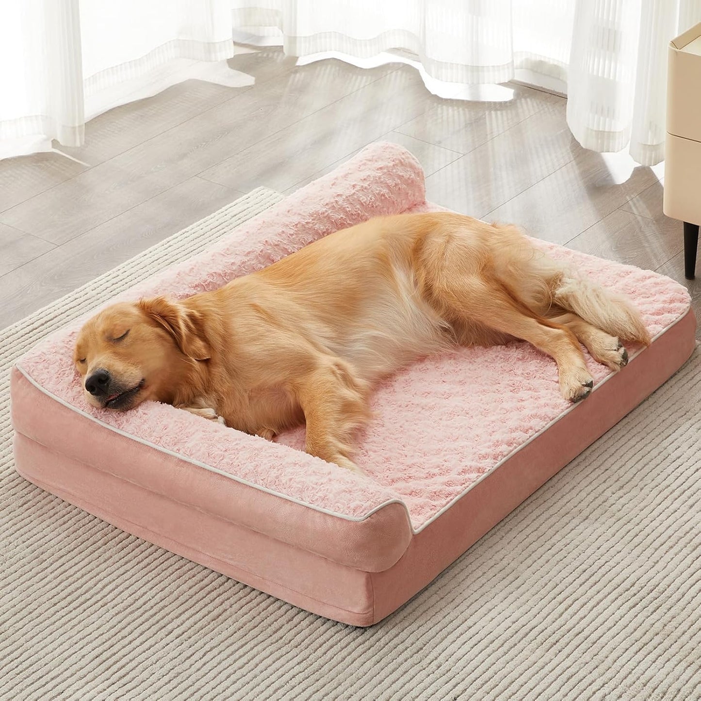 BFPETHOME Orthopedic Dog Beds for Large Dogs-Waterproof Sofa Dog Bed with Removable Washable Cover, Large Pet Bed with Waterproof Lining and Nonskid Bottom, Pet Bed for Dogs