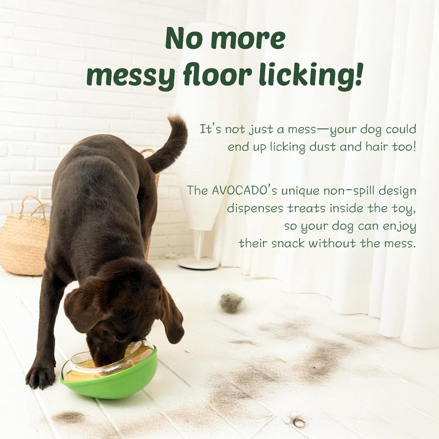 Avocado Non-Spill Treat Dispensing Wobble Toys for Dogs