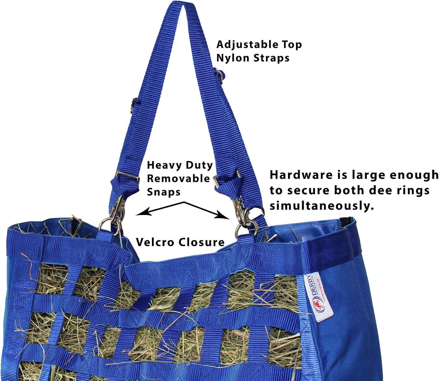 Derby Originals Front Web Slow Feeder Horse Hay Bag Super Tough Bottom with 6 Month Warranty